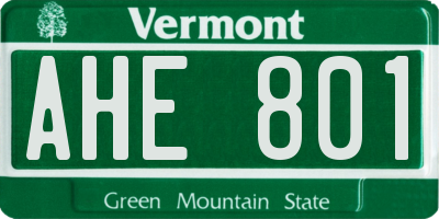 VT license plate AHE801