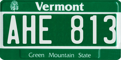 VT license plate AHE813