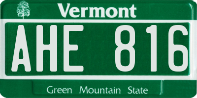VT license plate AHE816
