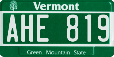 VT license plate AHE819
