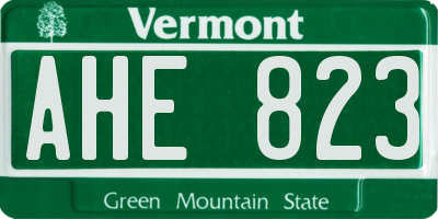 VT license plate AHE823
