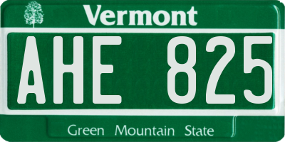 VT license plate AHE825