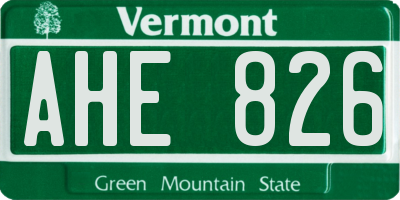 VT license plate AHE826