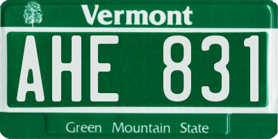 VT license plate AHE831