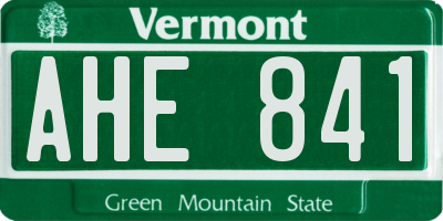 VT license plate AHE841