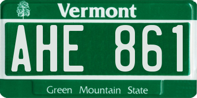 VT license plate AHE861