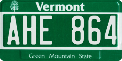 VT license plate AHE864