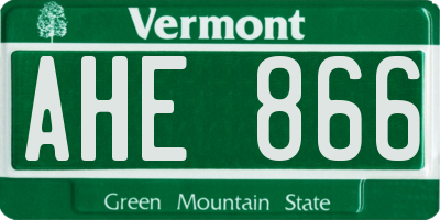 VT license plate AHE866