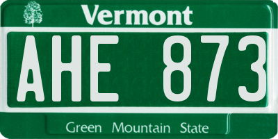 VT license plate AHE873