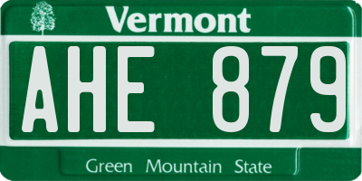VT license plate AHE879