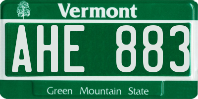 VT license plate AHE883