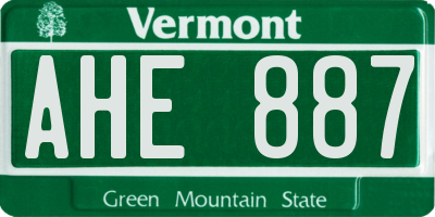 VT license plate AHE887