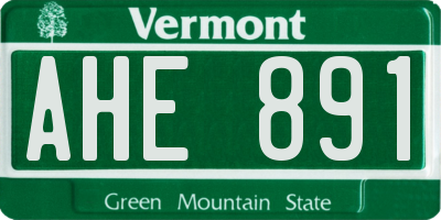 VT license plate AHE891