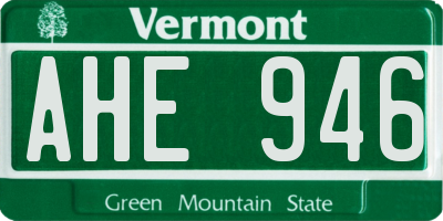 VT license plate AHE946
