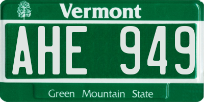 VT license plate AHE949