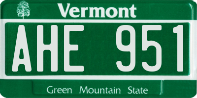 VT license plate AHE951