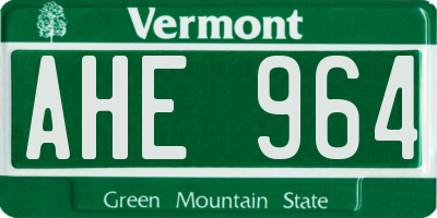 VT license plate AHE964