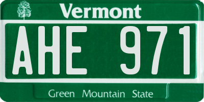 VT license plate AHE971