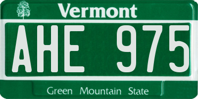 VT license plate AHE975