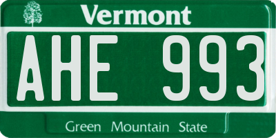 VT license plate AHE993