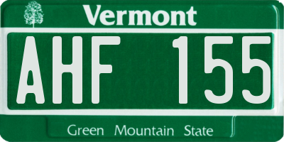 VT license plate AHF155