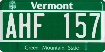 VT license plate AHF157