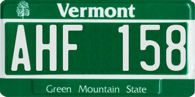 VT license plate AHF158