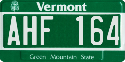 VT license plate AHF164