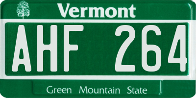 VT license plate AHF264