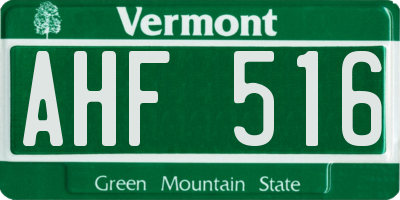 VT license plate AHF516