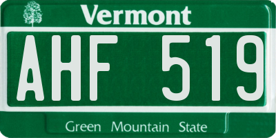 VT license plate AHF519
