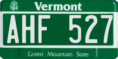 VT license plate AHF527