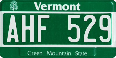 VT license plate AHF529
