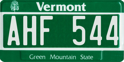 VT license plate AHF544