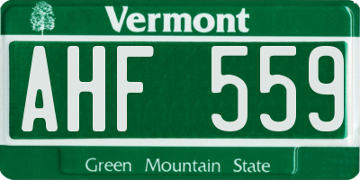 VT license plate AHF559