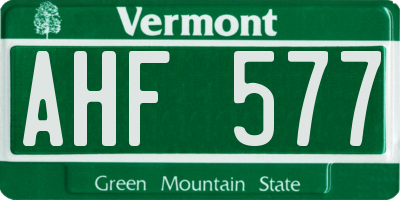 VT license plate AHF577