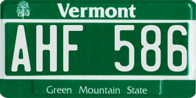 VT license plate AHF586