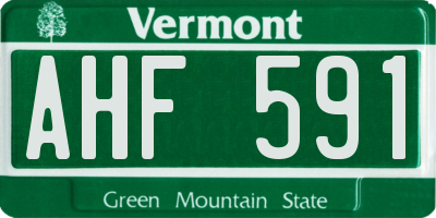 VT license plate AHF591