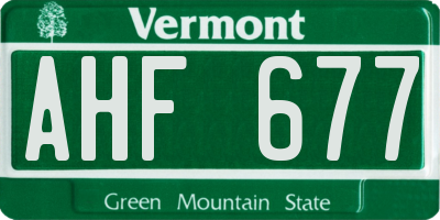 VT license plate AHF677