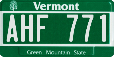 VT license plate AHF771