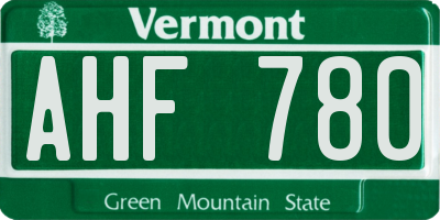 VT license plate AHF780