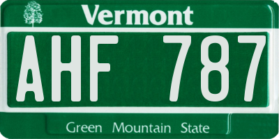 VT license plate AHF787