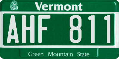 VT license plate AHF811