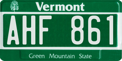 VT license plate AHF861