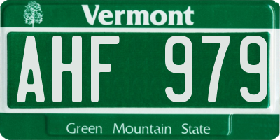 VT license plate AHF979