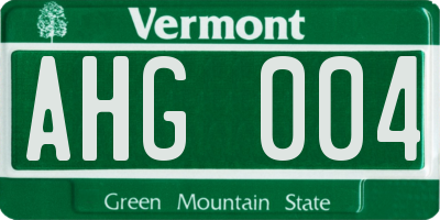 VT license plate AHG004