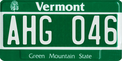 VT license plate AHG046