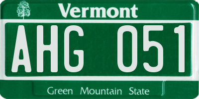 VT license plate AHG051