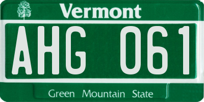 VT license plate AHG061