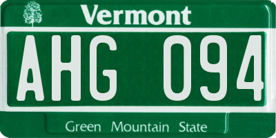 VT license plate AHG094